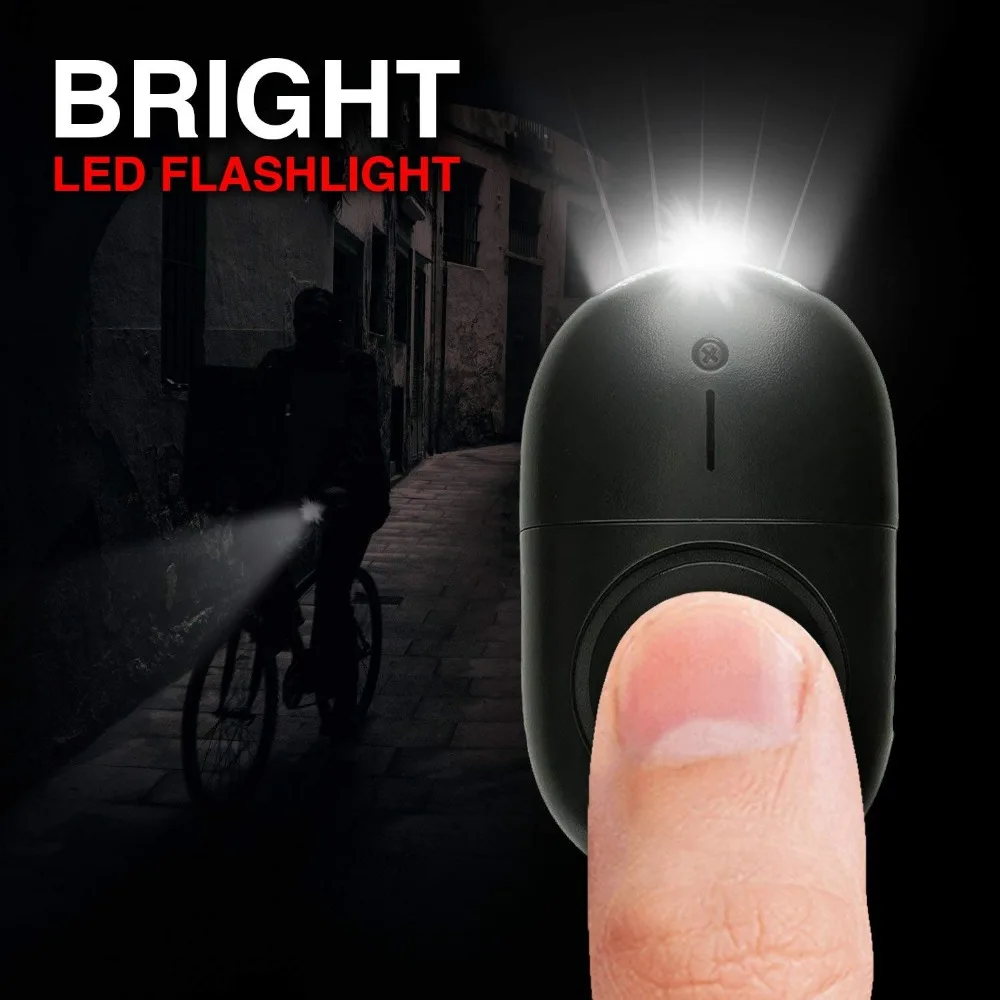 

50 pcs new designed mini LED light personal alarm keychian for women girls kids elderly personal security keychain alarm