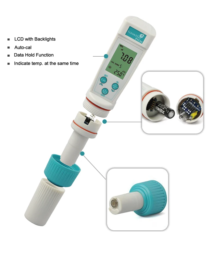 Цифровой тестометр рН-метр Тип ручки ацидометр тестер температуры двойной дисплей-2,00~ 16,00 pH точность:+-0.01pH высокое качество
