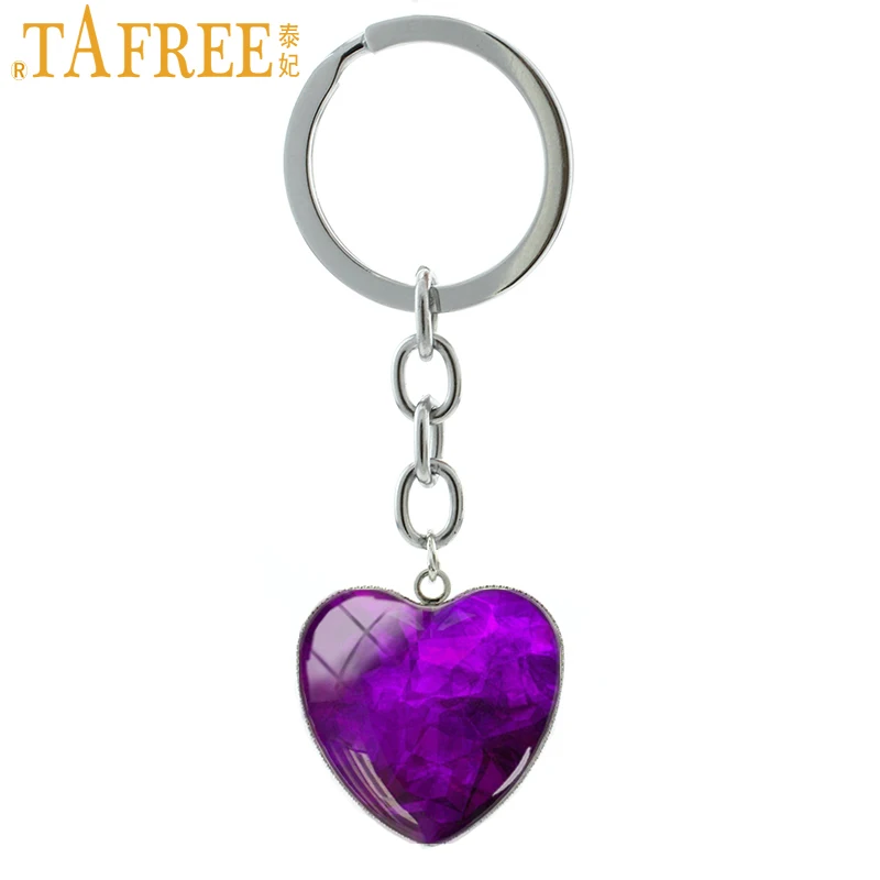 TAFREE Фиолетовый Кристалл Фото Кулон сердце брелок классический элегантный