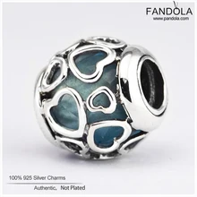 Encased в любовь бисер Подходит браслет цепочка серебро 925 пробы голубой кристалл серебряный шарм оригинальные ювелирные изделия изготовление Berloque