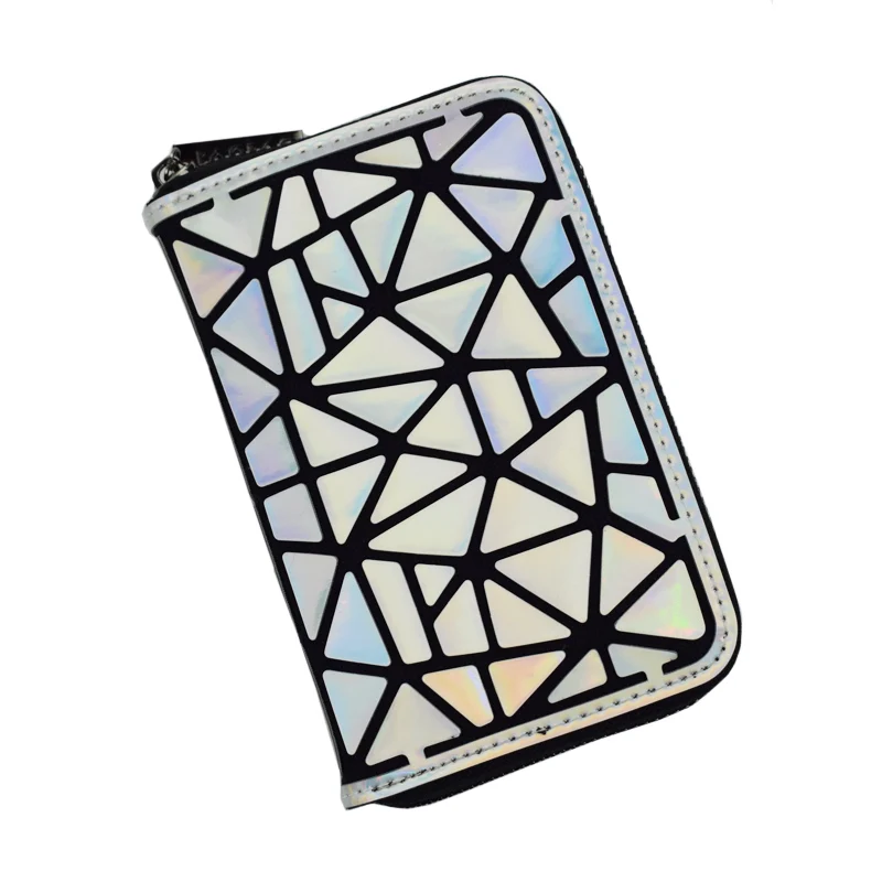 New Women Short Wallet Geometric Luminous Wallet Female Min Clutch Bags Standard Wallet Purse Card Holder Noctilucent purse - Цвет: B