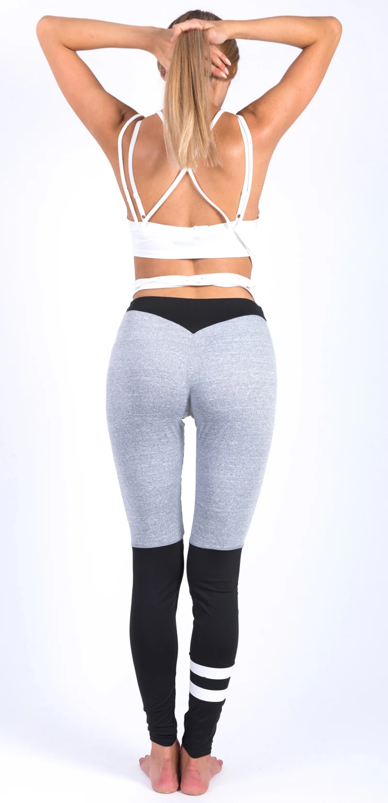 Women Yoga Pants Splicing Yoga Capris  for Running Sport Quick-drying Fitness Tights Woman Leggings Ankle-Legth Trousers (20)