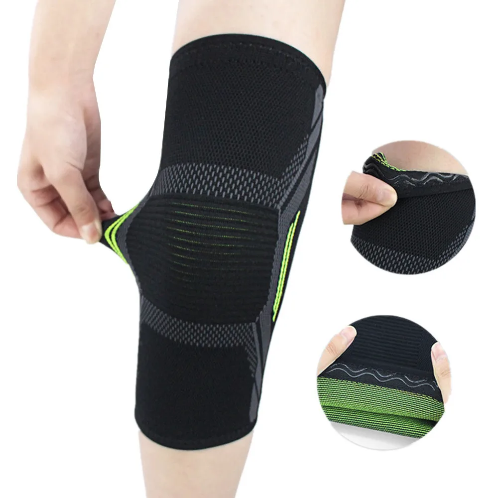 

High quality nylon silicone Sports Knee Pads Silicone Non-slip Support Pressure Strap knee protector soft breathable rodilleras
