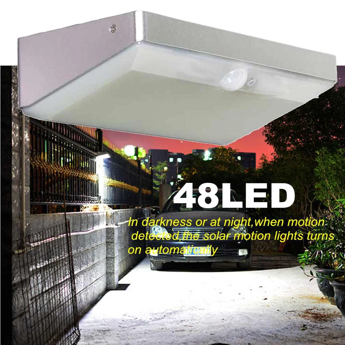 

PIR Motion Sensor 48LED Solar Power Light Garden Porch Light Patio Yard Wall Lamp Outdoor Lighting Decoration Night Security