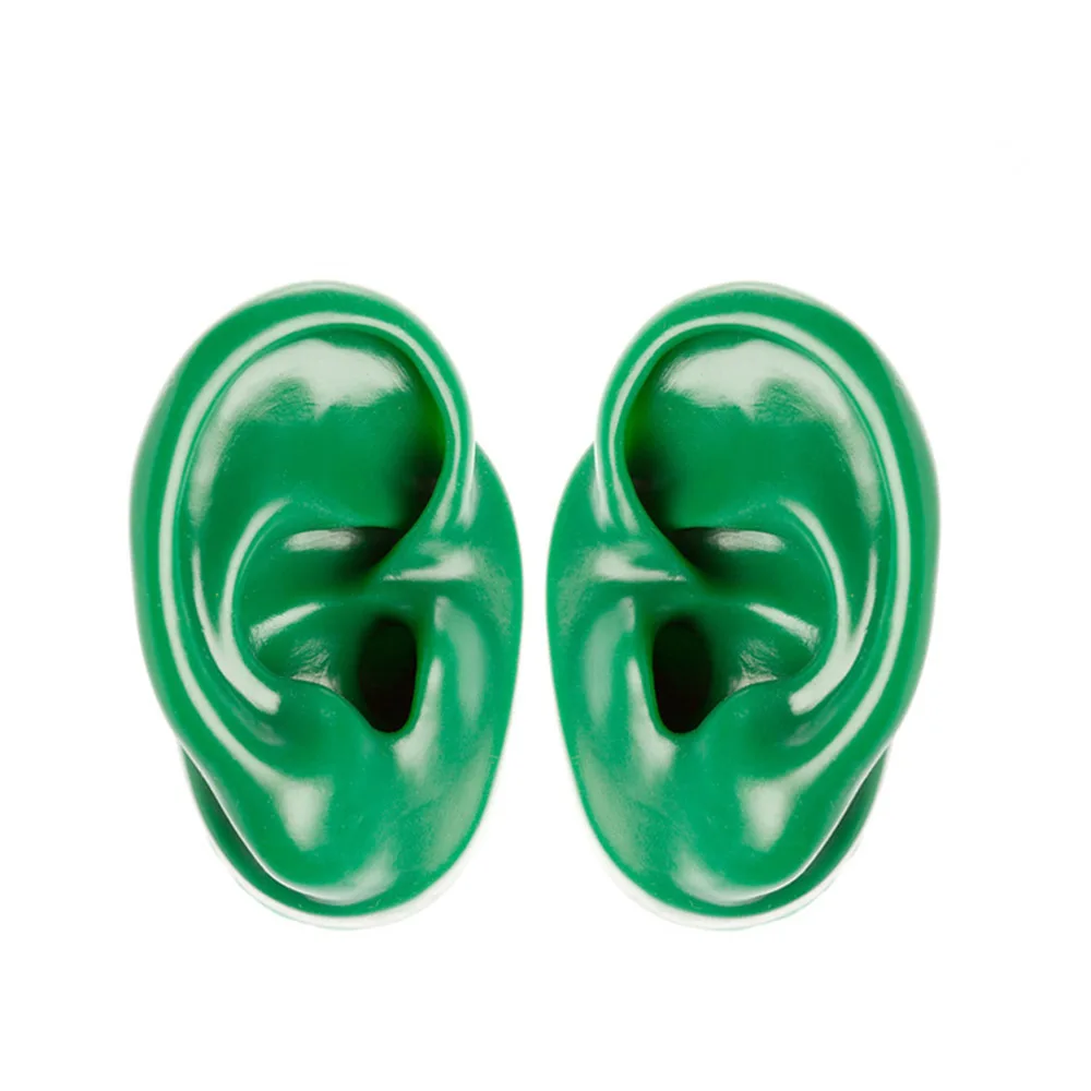 Green ears. Силиконовое ухо. Силикон в ухо. Силиконовая модель уха. Hearing Aid display with Silicone Ear model for hearing AIDS IEMS Jewelry Exhibition Demonstration.