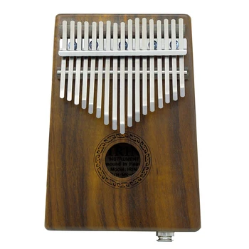 

17-key EQ Thumb Piano Kalimba Mbira Sanza Solid Acacia Built-in Pickup With 6.35mm Speaker Interface bag gloves for Beginner
