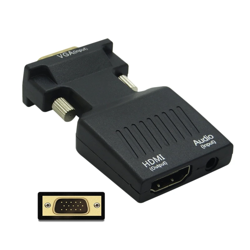 VGA Мужской к HDMI Женский с аудио адаптером Поддержка сигнала 1080P