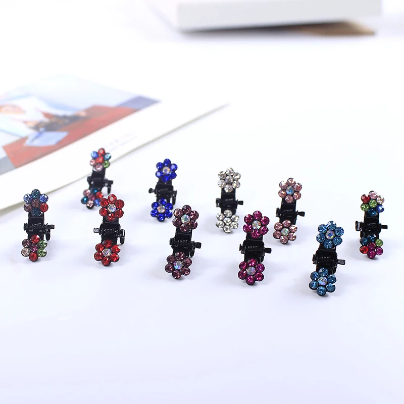 

Fashion 12PCS/Lot Small Cute Crystal Flowers Metal Hair Claws Hair Clips Girls Hairstyle Hairpins Hair Hair Accessories Dropship