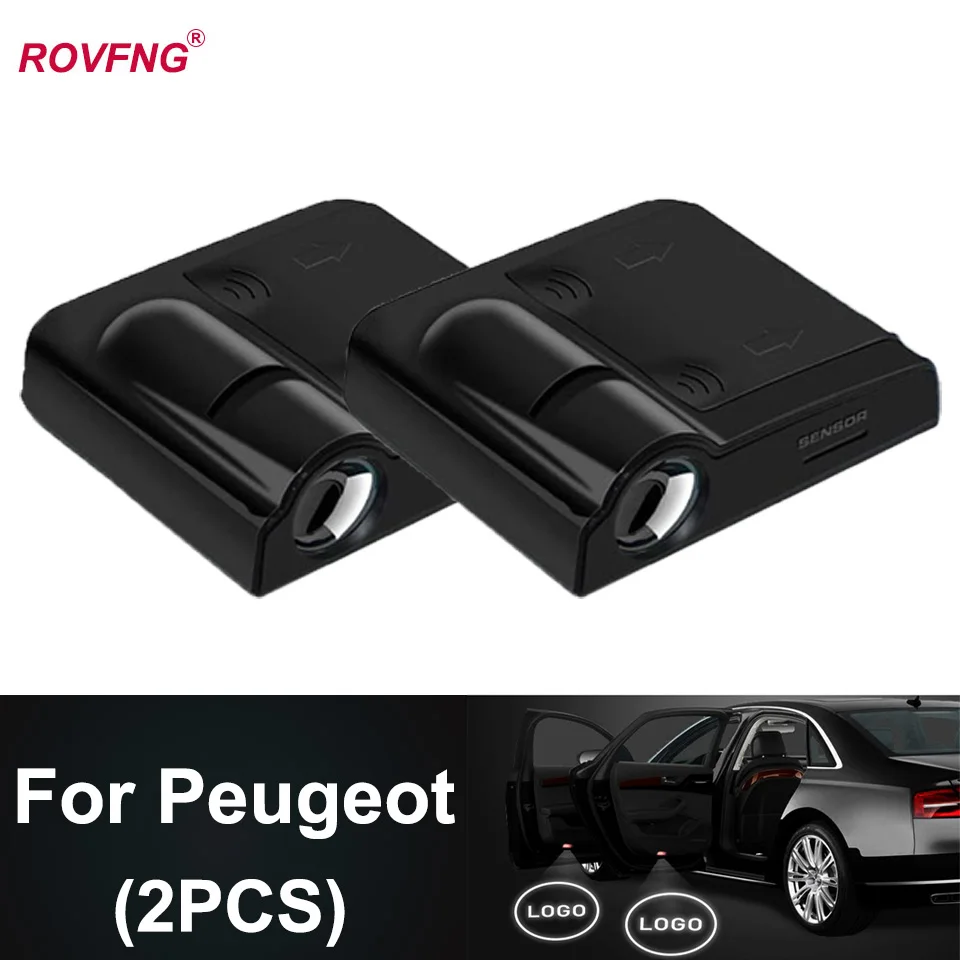 

ROVFNG 2X Welcome Led Door Light For Peugeot 307 208 301 308 408 508 3008 4008 5008 107 207 407 607 Boxer Partner II Bipper