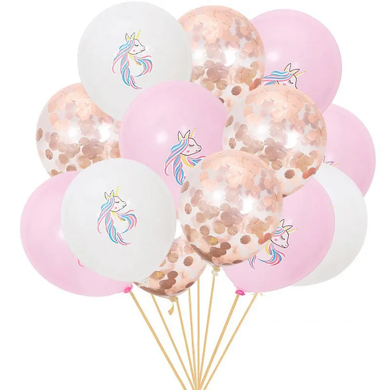 

Unicorn Balloons Rose Gold Confetti Latex Balloon Set Unicorn Birthday Party Decorations Kids Favors Baby Shower Wedding Decor