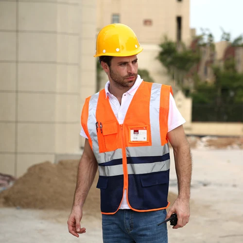 High Quality Reflective Orange Safety Vest for Men