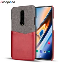 Original Luxury Leather Phone Case for One Plus 7 Pro 6 6T Soft Fabric Thin Light Card Slot Holder Hard Back Cover for Oneplus 7