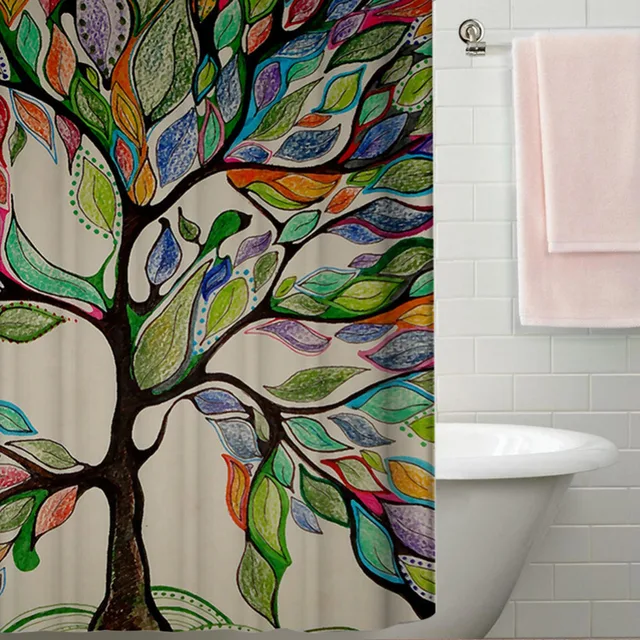Aliexpress.com : Buy Polyester Waterproof Shower Curtain Gorgeous Polyester waterproof Shower Curtain Gorgeous Feather Colorful Life Tree Bathroom Shower Curtain Fabric kids Decorative Curtain - Aliexpress.com : Buy Polyester Waterproof Shower Curtain Gorgeous
