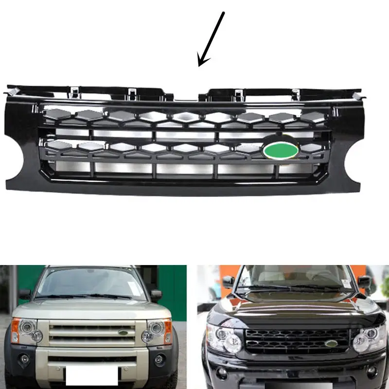 ForLand Rover Discovery LR3 2005-2009 Черная передняя решетка Замена Отделка