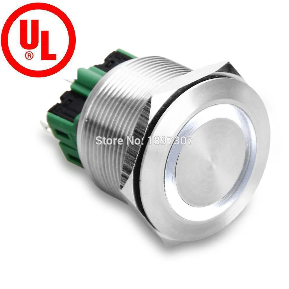 

25mm White Led Metal 6 Pins Reset Momentary Push Button electric Switch Waterproof 6V,12V,24V,220V