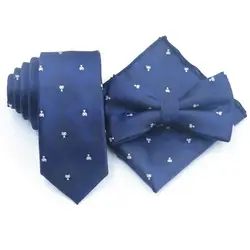 Мужской темно-синий галстук-бабочка и карманный квадратный красивый черно-белый летучая мышь Disi узкий галстук темно-синие мужские