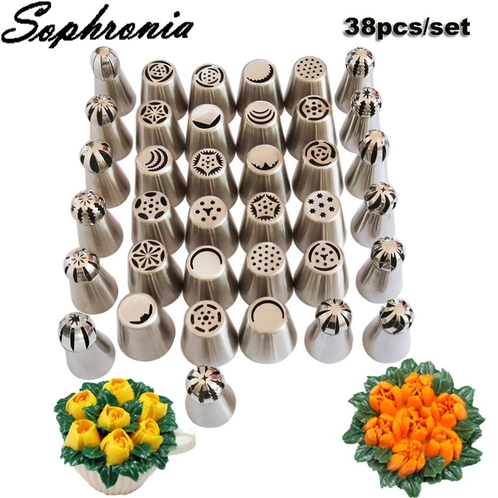 Sophronia 38 шт./компл. Украшение Тортов из нержавеющей стали глазурь насадки форма