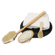 Щетина для массажа волос втирает для спины ванны очищающие кисти с деревянными ручками Набор с пользовательским логотипом