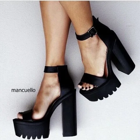 block platform heel sandals