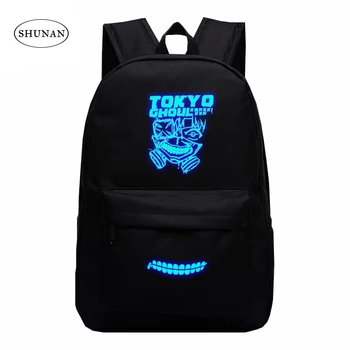 

2016 Japanese Animation Backpack Anime Cartoon Tokyo Ghoul Luminous Backpack Oxford Bags Unisex Double Shoulder Bag Fans Lovest