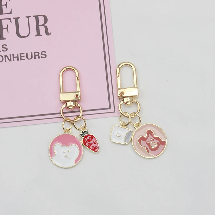 

Cute Cartoon Bear Rabbit Bunny Keychain For Girl Women Sweet Key Chains Ring Car Bag Pendent Charm Airpods Accessories D334