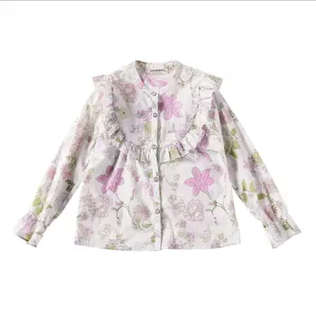 

2019 Spring Baby Girls Cotton Printed Blouse, Princess Kids Elegant Top 5 pieces/lot, Wholesale