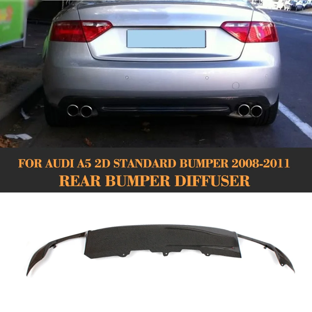 Carbon Fiber Rear Bumper Extension Diffuser Spoiler for Audi A5 2008