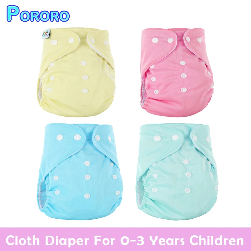 

Pororo 1PC 0-3 Years Baby Cloth Diapers Pocket Reusable Diaper Cover Solid PUL Waterproof Suede Cloth Boy Girl Newborn Nappies