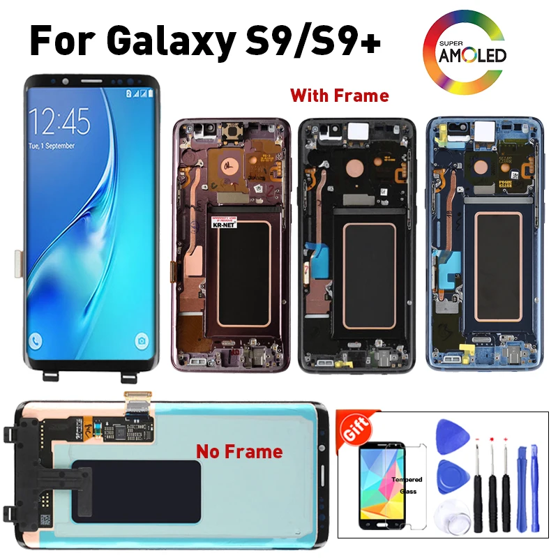 

For SAMSUNG GALAXY S9 lcd G960 LCD Display Digitizer Touch Screen Assembly with frame LCD For SAMSUNG S9 Plus G965 LCD Display