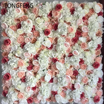 

Wedding 3D flower wall Artificial silk rose peony wedding backdrop decoration Flower runner wedding 10pcs/lot Mixcolor