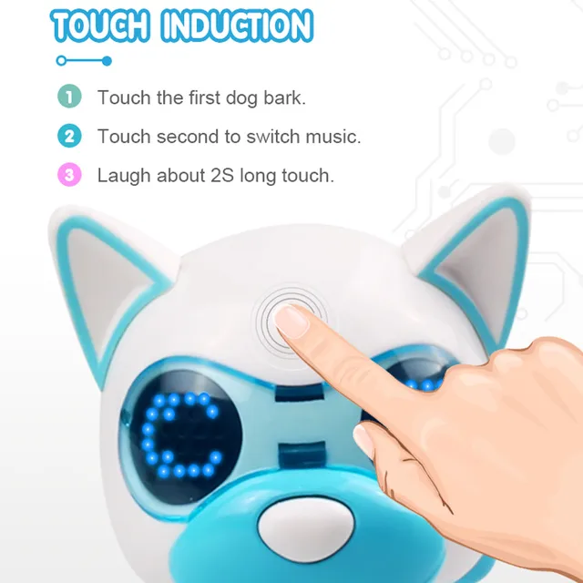 UInteractive Smart Puppy Robotic Dog LED Eyes Sound Recording Sing Sleep Cute Toy  Child Christmas Gift Fun Eject