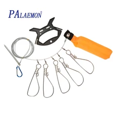 Palaemon из нержавеющей стали Рыбалка Блокировка Пряжка 5 замки Цепь Стрингер с float живую рыбу замок ремня 5 метров рыболовные принадлежности