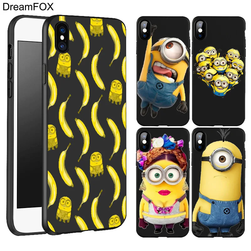 

DREAMFOX L067 Minions Black Soft TPU Silicone Case Cover For Apple iPhone 11 Pro XR XS Max X 8 7 6 6S Plus 5 5S 5G SE