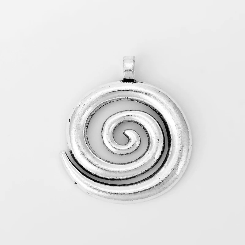 

2pcs Antique Silver Charms Swirl Spiral Amulet Pendant For Necklace Jewelry Making Findings Material 45x40mm