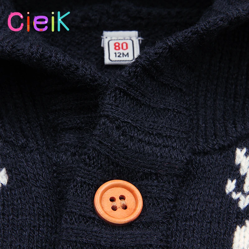 CieiK Baby Girl Outwear Knitted Children Hooded Sweater Christmas Winter Boy Clothes Newborn Jacket Casaco Infantil Kids Coat (8)