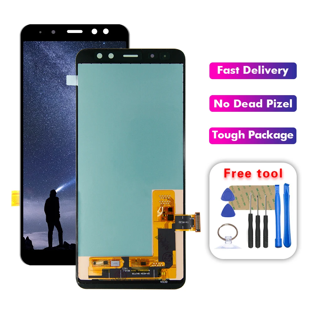 Супер AMOLED lcd для samsung Galaxy A8 A530 A530F A530DS A530N SM-A530N lcd кодирующий преобразователь сенсорного экрана в сборе Бесплатные инструменты