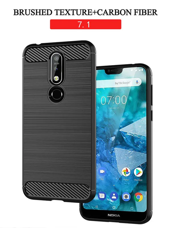 

Cover for Nokia 7.1 TA-1085 TA-1095 Case Silicone Armor Bumper Shockproof Cover Case for Nokia 7.1 TA-1085 TA-1095 TA-1096 Case