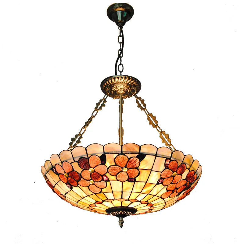 20 Vintage Stained Gl 5 Lights Inverted Pendant Light Baroque Lights Inverted Pendant Light Baroque