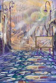 

Street painting city backdrop Photography Backdrops Photo background Newborn Photography Props rainbow background Xt-6572