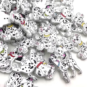 

10/50/100pc Mix Spotted Dog Kid's Wood Buttons Sewing Gift Crafts 2 Holes WB410