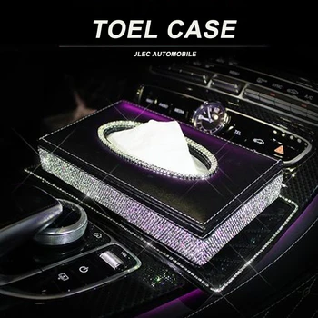 

Car Tissue Box Storage Towel Sets Bathroom Auto Room Sun Visor Towel Box Holder PU Leather Tissue Box with Luxurious Cover