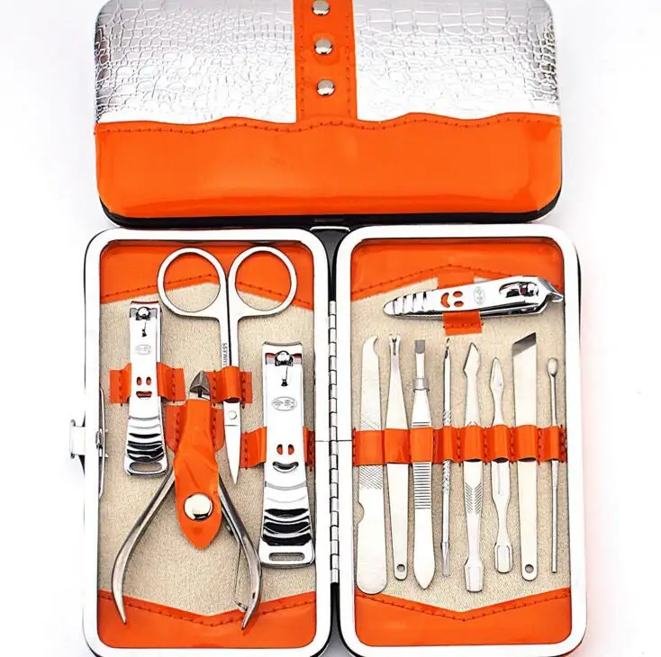 13pc Nail File Tool Manicure Set with Cutter Clipper Ear Pick Dead Skin Fork Nails Care