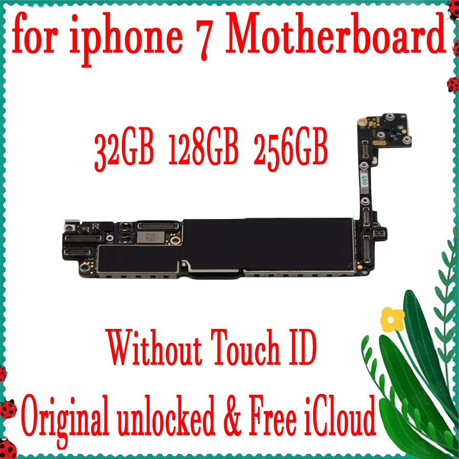 

32gb / 128gb / 256gb for iphone 7 Motherboard without Touch ID,100% Original unlocked for iphone 7 Logic boards
