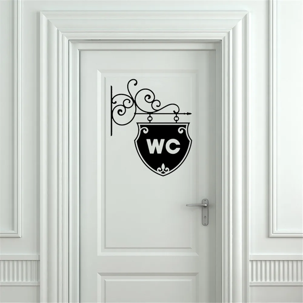 

WC wallpaper bathroom with washroom glass window sign wallpaper FX31 DIY Family Wall Sticker Removable A30311