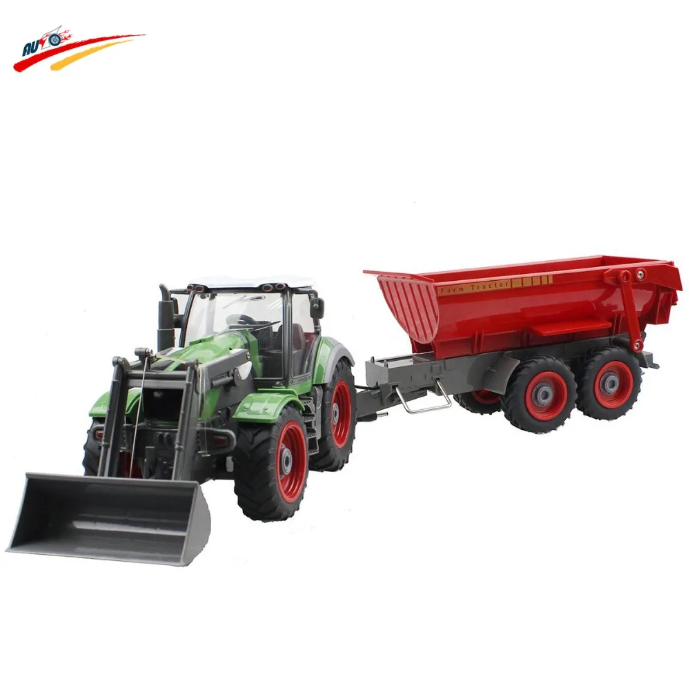 RC Car 8 Channel 4 Wheel Loader Remote Control Farm Tractor Manual Detachable Dumper Trail With