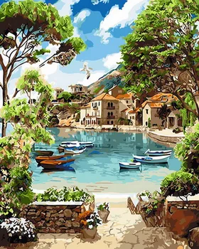 

Frameless diy paintings by numbers paint by number for home decor oil picture painting 5065cm summer noon