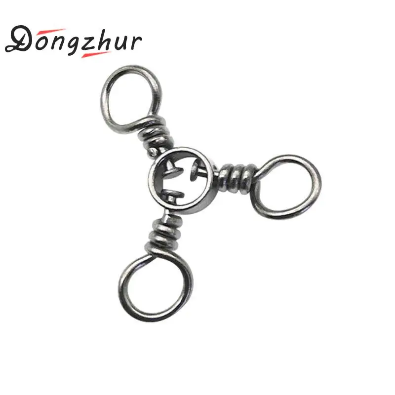 

Dongzhur 30pcs/lot Fishing Swivel Sea Rock Connector Fishing Tackle Barrel Triple Swivels Connector Fishing Tackles Dropship