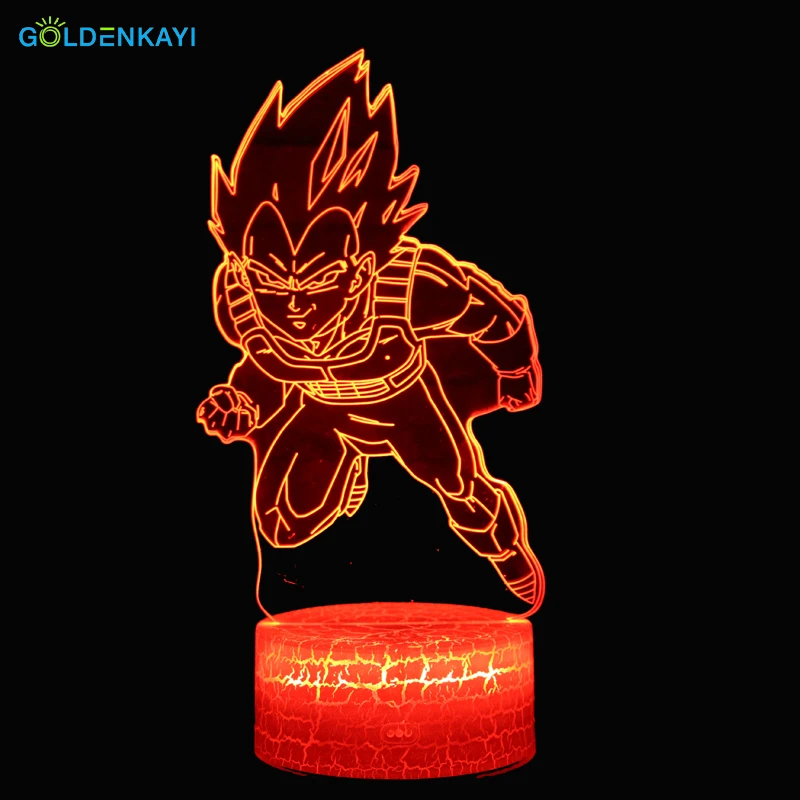 3D Dragon Ball Vegeta LED ночные светильники мультяшная настольная лампа сенсорный