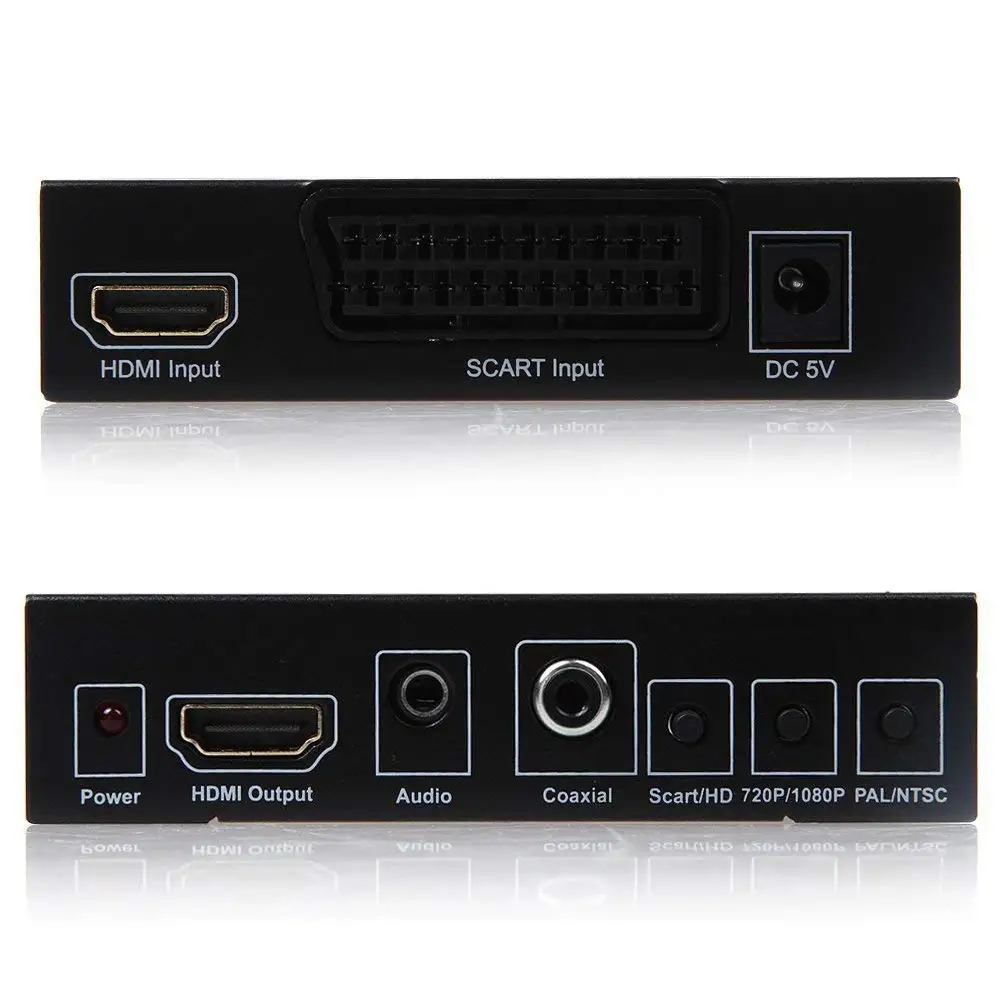 AAAE SCART К HDMI конвертер видео аудио адаптер коробка с SCART/HD переключатель, PAL/NTSC видео скейлер, 1080 P/720 P Поддержка HDMI