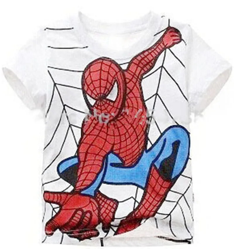 New Boys T Shirt Spiderman Cotton Short Sleeved T Shirt - 